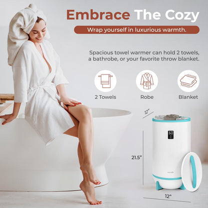 Towel & Blanket Warmer, Spa Luxury, Auto Shut Off, Fits 2 Large Towels, Blue