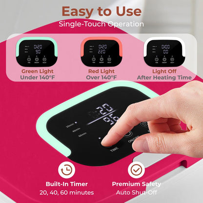 Towel Warmer Bucket 23L Timer Function Fits 2 Large Towels Pink