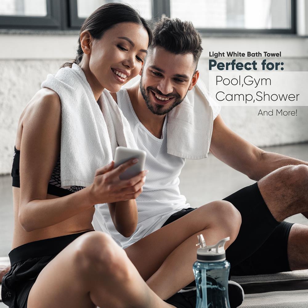 product image number 2 for SereneLife Light White Bath Towels