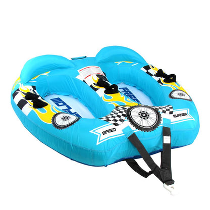 Inflatable Towable Tube for 2, Fast Inflation, Heavy-Duty PVC, Blue