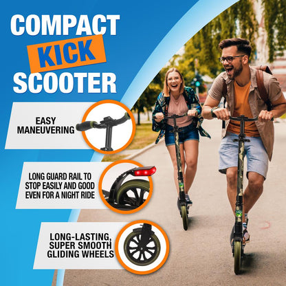 Kick Scooter for Teens & Adults, Smooth Ride, Alloy Deck, Camouflage