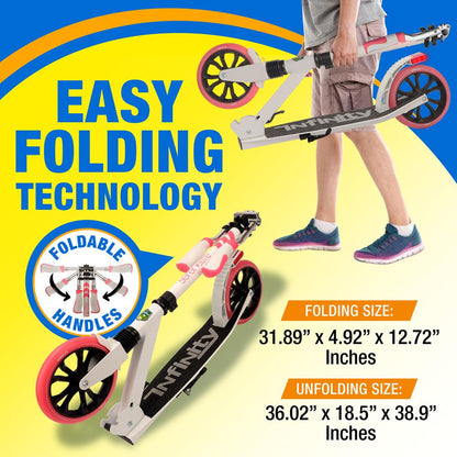 Kick Scooter for Teens & Adults, Adjustable Alloy Deck, Pink