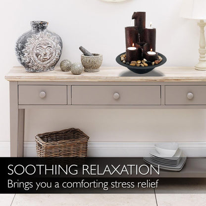 Desktop Waterfall Fountain - Relaxing Flow, 3-Tier Design, Includes Candles