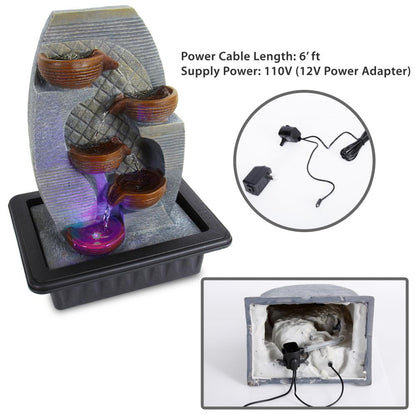 product image number 4 for SereneLife Decorative Tabletop Led Water Fountain