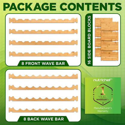 Casier à vin empilable capacité 36 bouteilles étagère d'exposition modulaire en bambou 