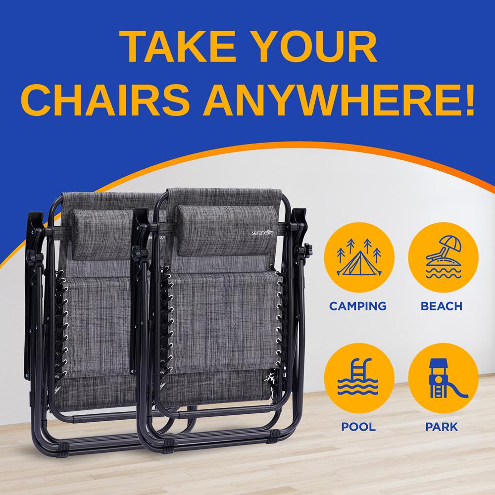 product image number 5 for SereneLife Adjustable Zero Gravity Chair Set