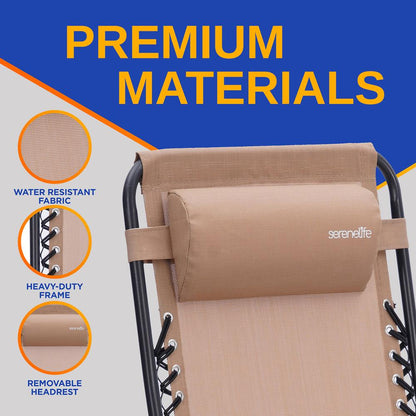 product image number 6 for SereneLife Adjustable Zero Gravity Chair Set