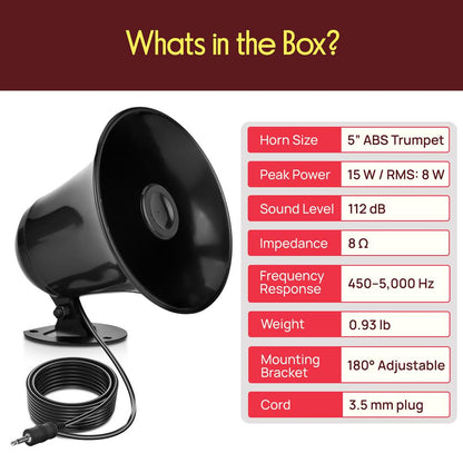 HAUT-PARLEUR TROMPETTE 5" TOUT TEMPS 