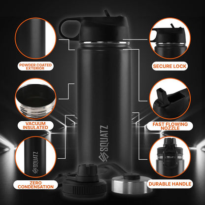 product image number 6 for SQUATZ 40 Oz Stainless Steel Water Bottle