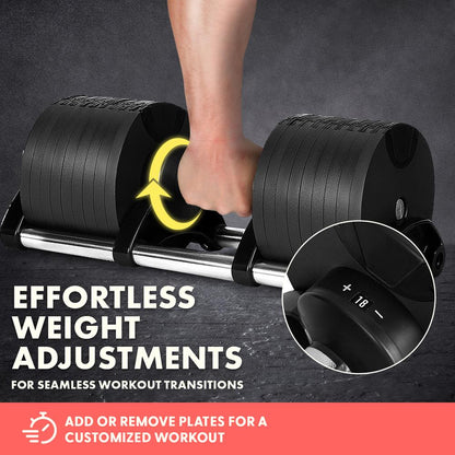 70lb Adjustable Dumbbell, Quick Change, Anti-Slip Metal Handle