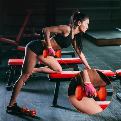 Dumbbell Set with Stand, 20lbs Neoprene Coated, Anti-Slip, Gray/Black/Orange