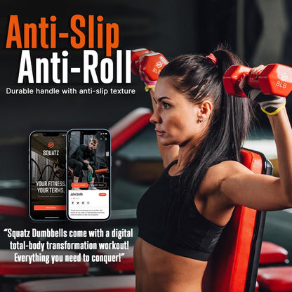 Dumbbell Set with Stand, Anti-Slip Neoprene Coated, Gray/Black/Orange