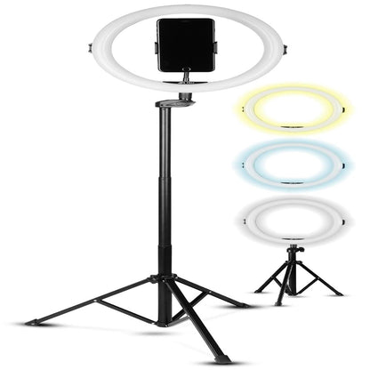 11" LED Selfie Ring Light, Adjustable Tripod, 10-Level Brightness