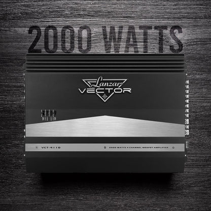 4-Channel Car Amplifier 2000W MOSFET Slim Design with Bass Boost