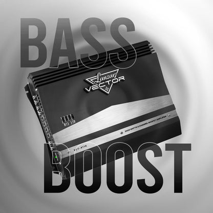 4-Channel Car Amplifier 2000W MOSFET Slim Design with Bass Boost