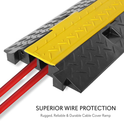 Rampe de protection de câbles à double canal Pyle avec couvercle à ouverture rabattable 