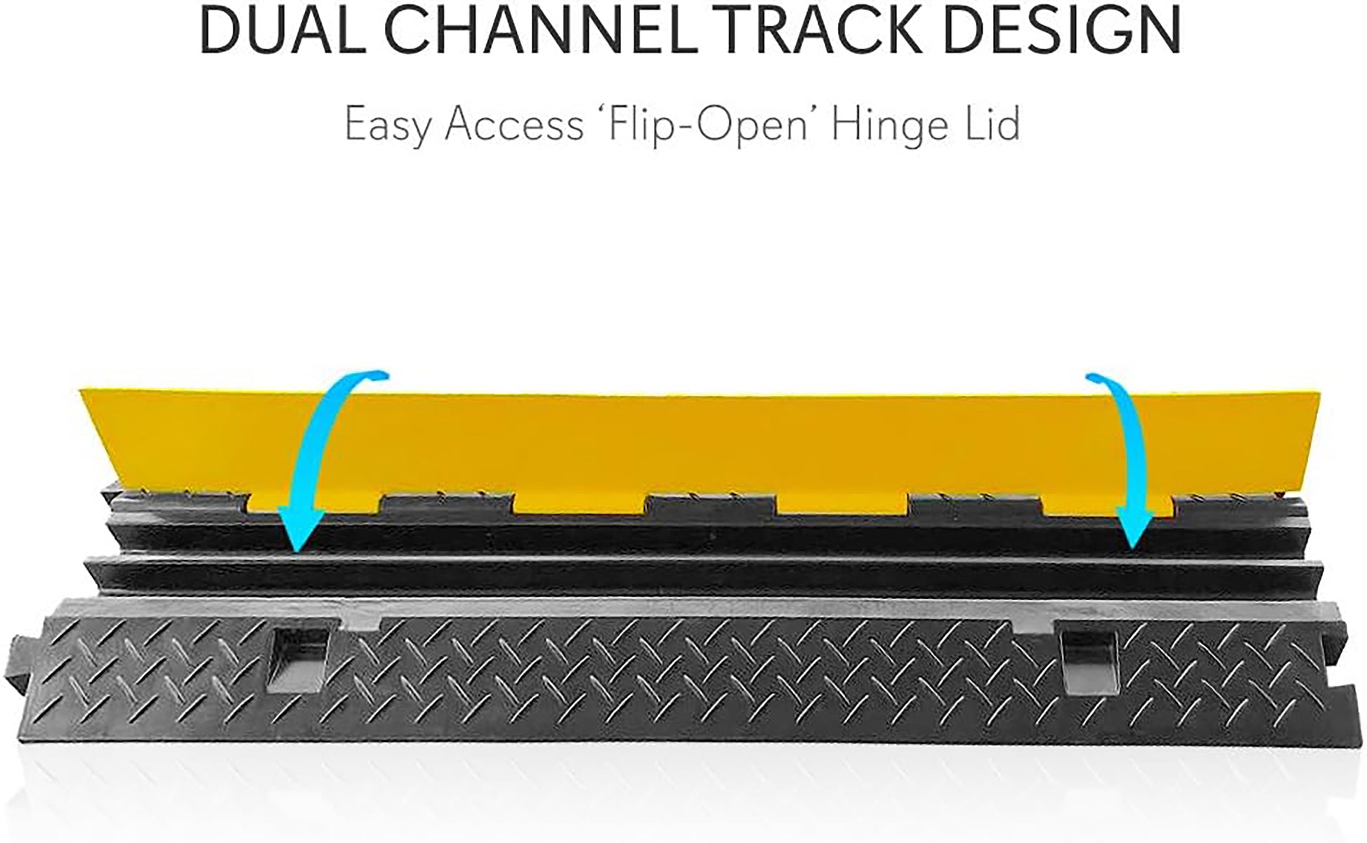 rampe de protection de câbles à double canal avec couvercle rabattable 