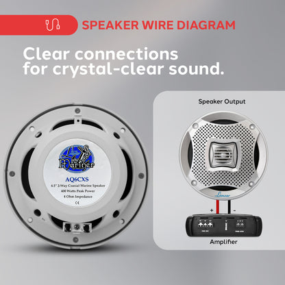 haut-parleurs marins pyle 6,5 pouces 400w