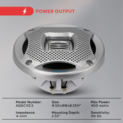 haut-parleurs marins pyle 6,5 pouces 400w
